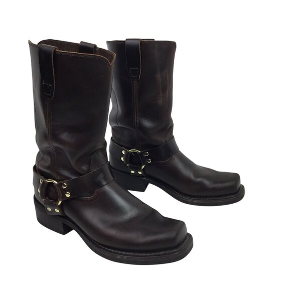 Vintage Durango Mens 11" Harness Western Square Toe Boot Brown Leather Size 9.5E - Picture 8 of 15